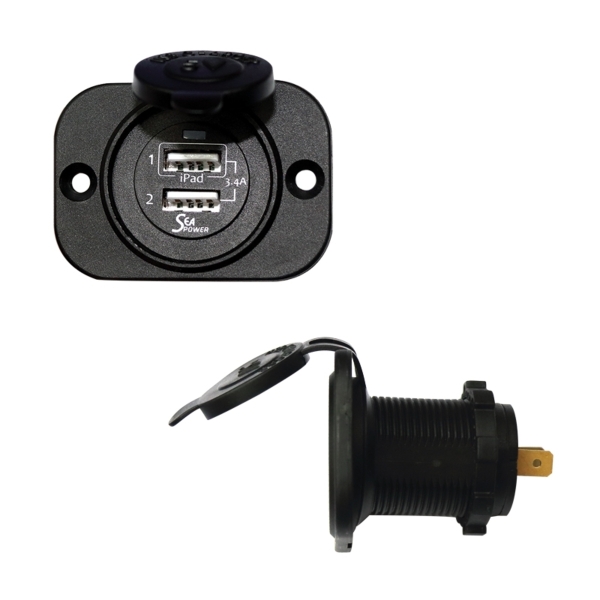 Πρίζα USB 2 θυρών 12/24V DC